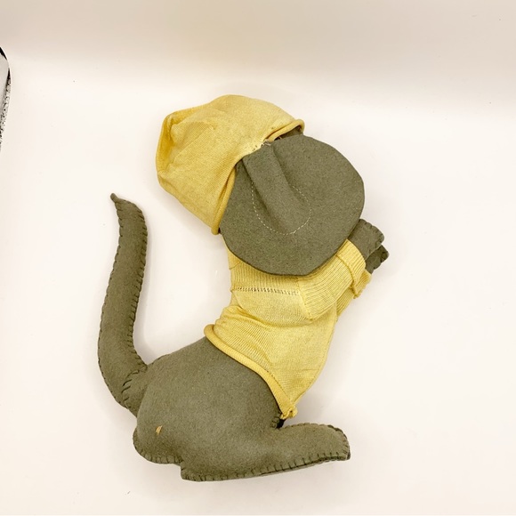 Antique stuffed animal large ears mouse with sock clothing heavy felt hand made - Picture 6 of 13